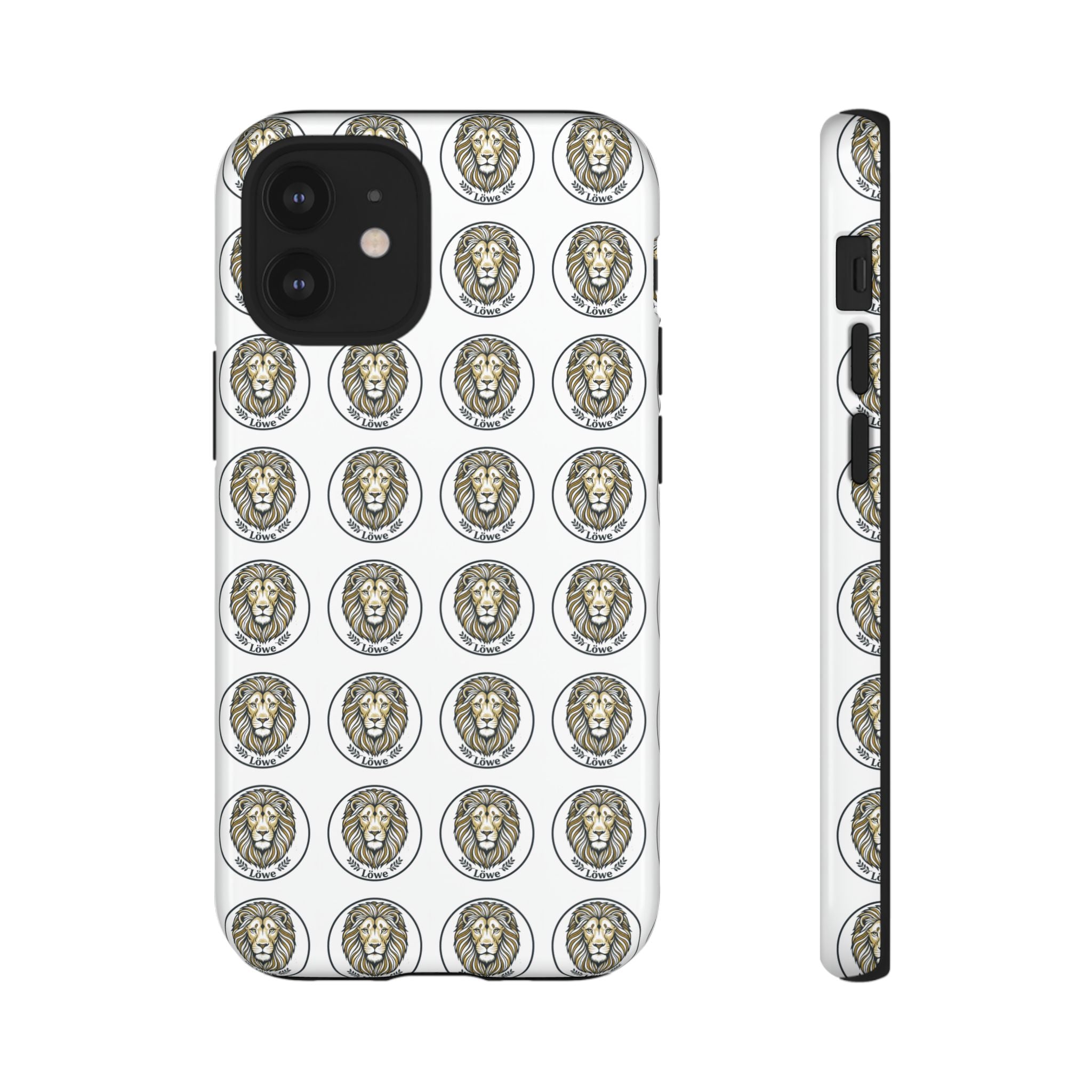Lion Seal Pattern Phone Case — Protective Tough Case with Vintage Heraldic Design