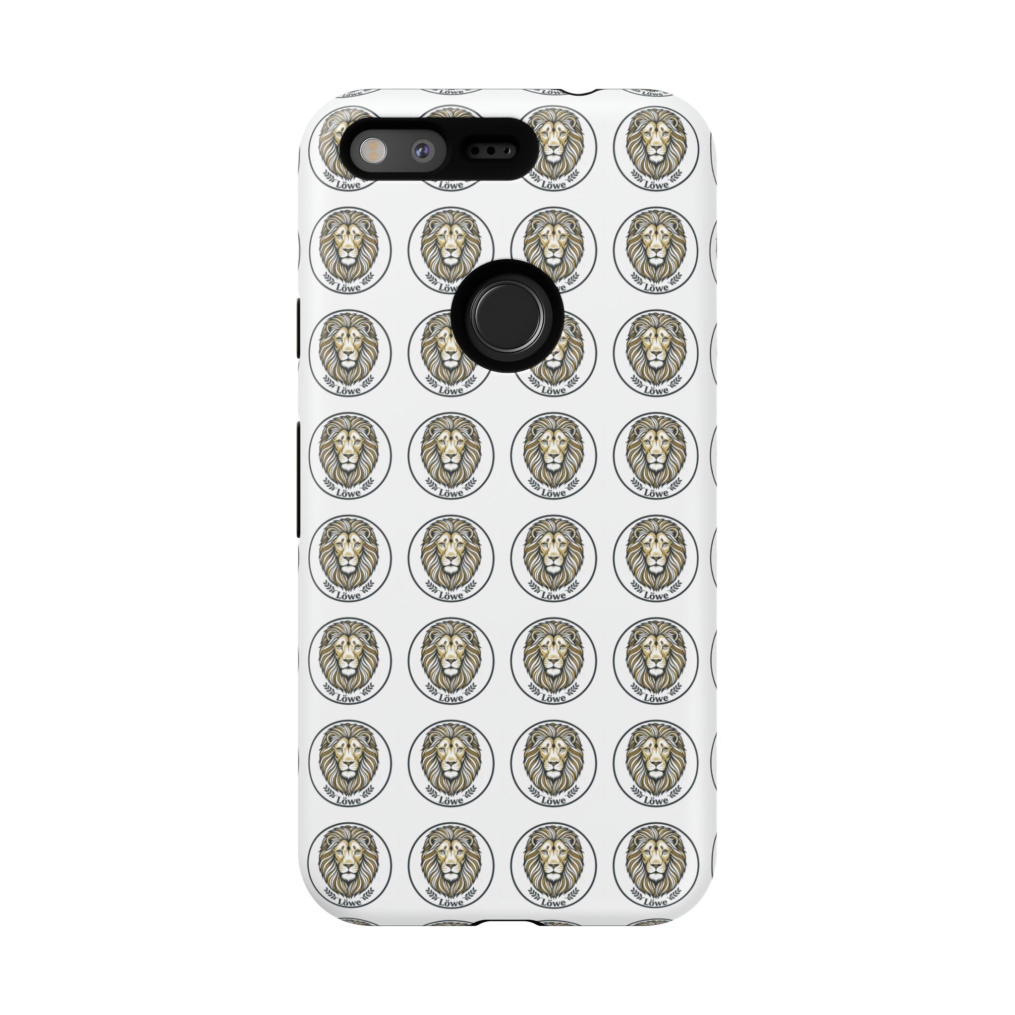 Lion Seal Pattern Phone Case — Protective Tough Case with Vintage Heraldic Design