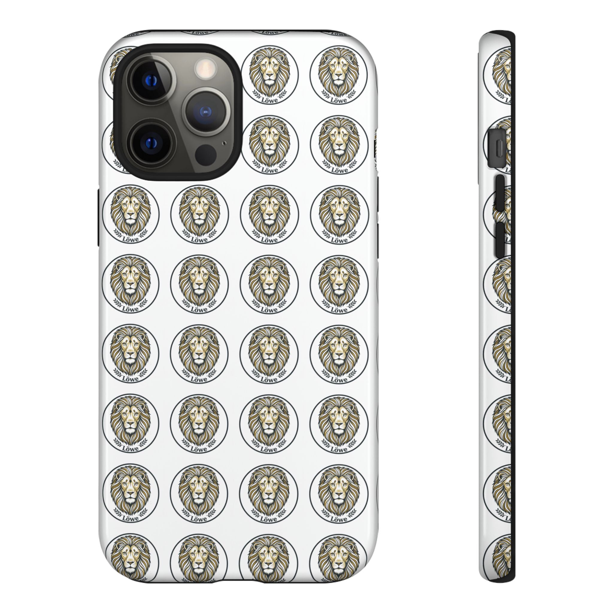 Lion Seal Pattern Phone Case — Protective Tough Case with Vintage Heraldic Design