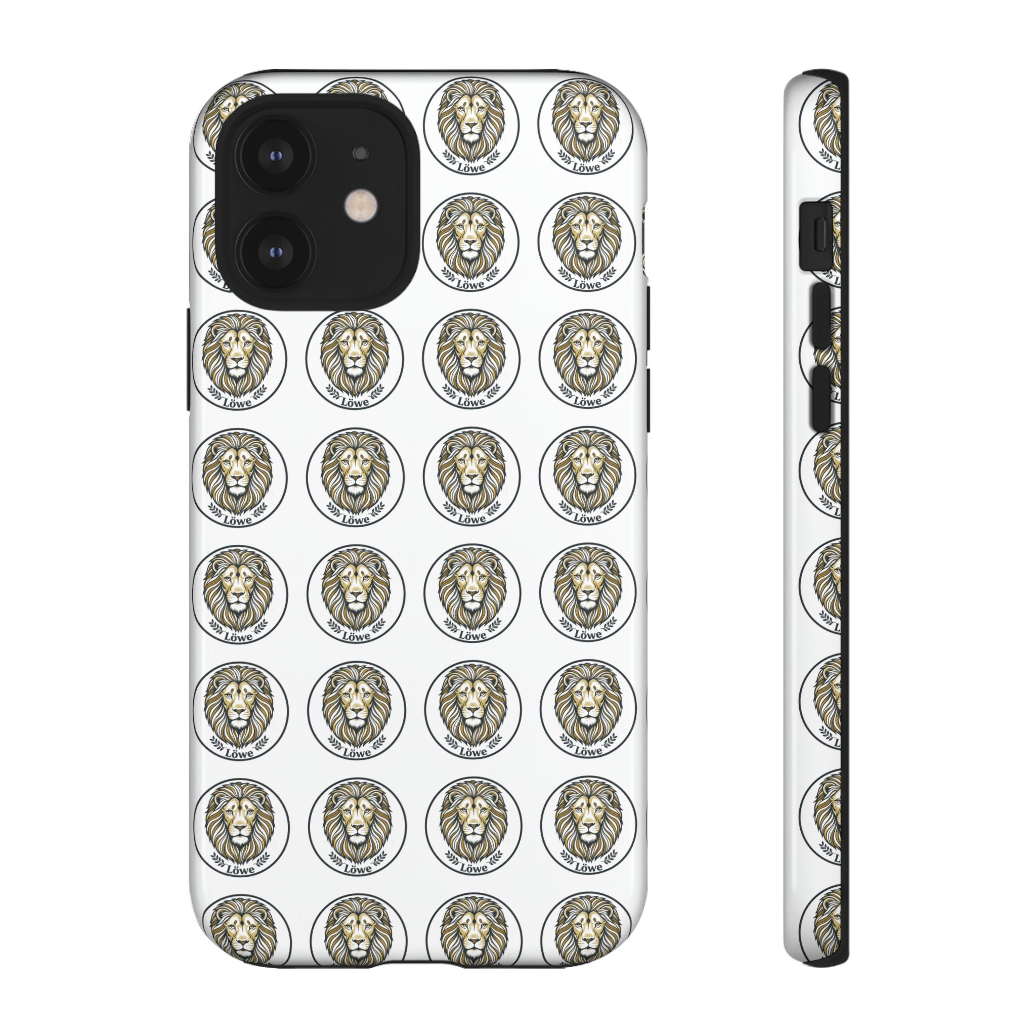 Lion Seal Pattern Phone Case — Protective Tough Case with Vintage Heraldic Design