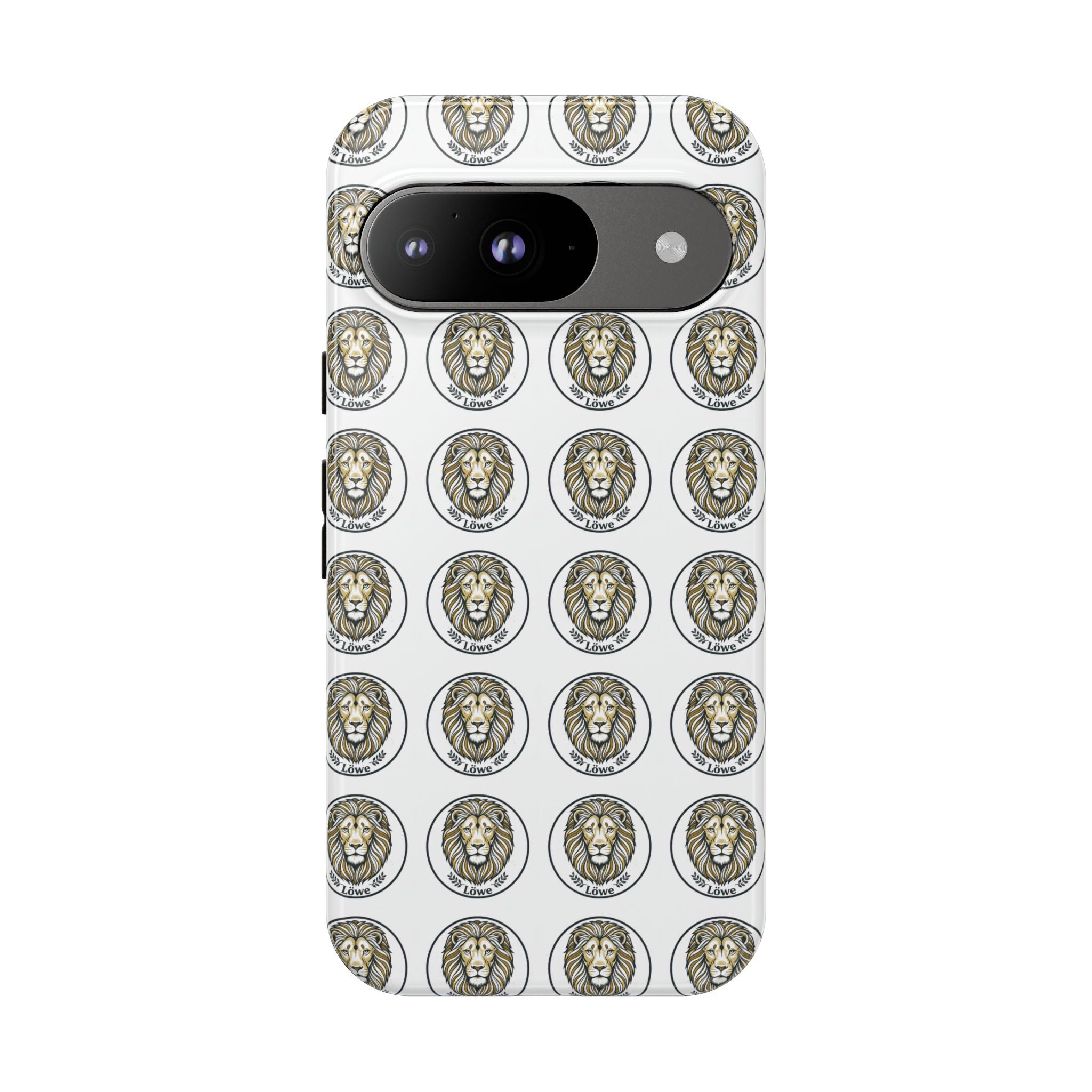 Lion Seal Pattern Phone Case — Protective Tough Case with Vintage Heraldic Design