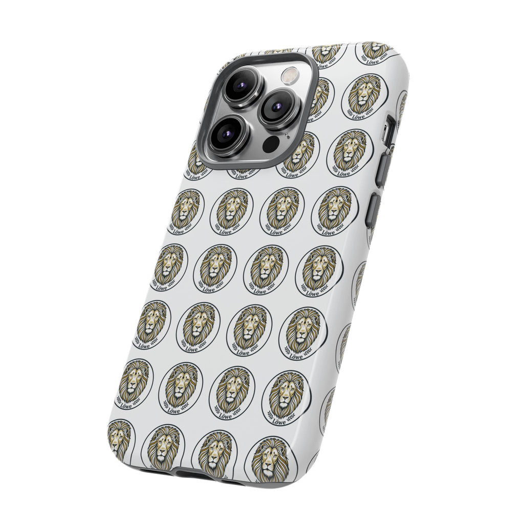 Lion Seal Pattern Phone Case — Protective Tough Case with Vintage Heraldic Design