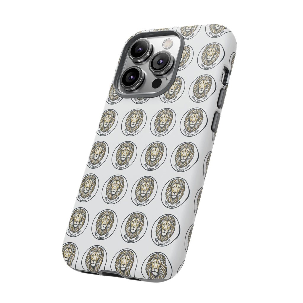 Lion Seal Pattern Phone Case — Protective Tough Case with Vintage Heraldic Design