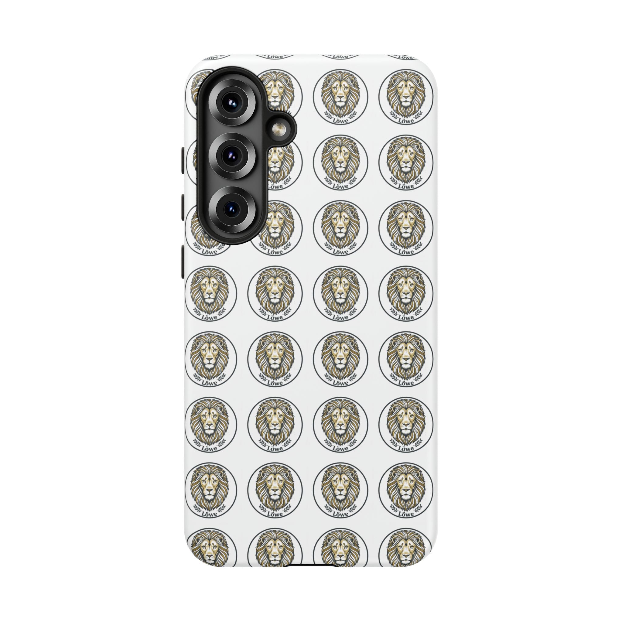 Lion Seal Pattern Phone Case — Protective Tough Case with Vintage Heraldic Design