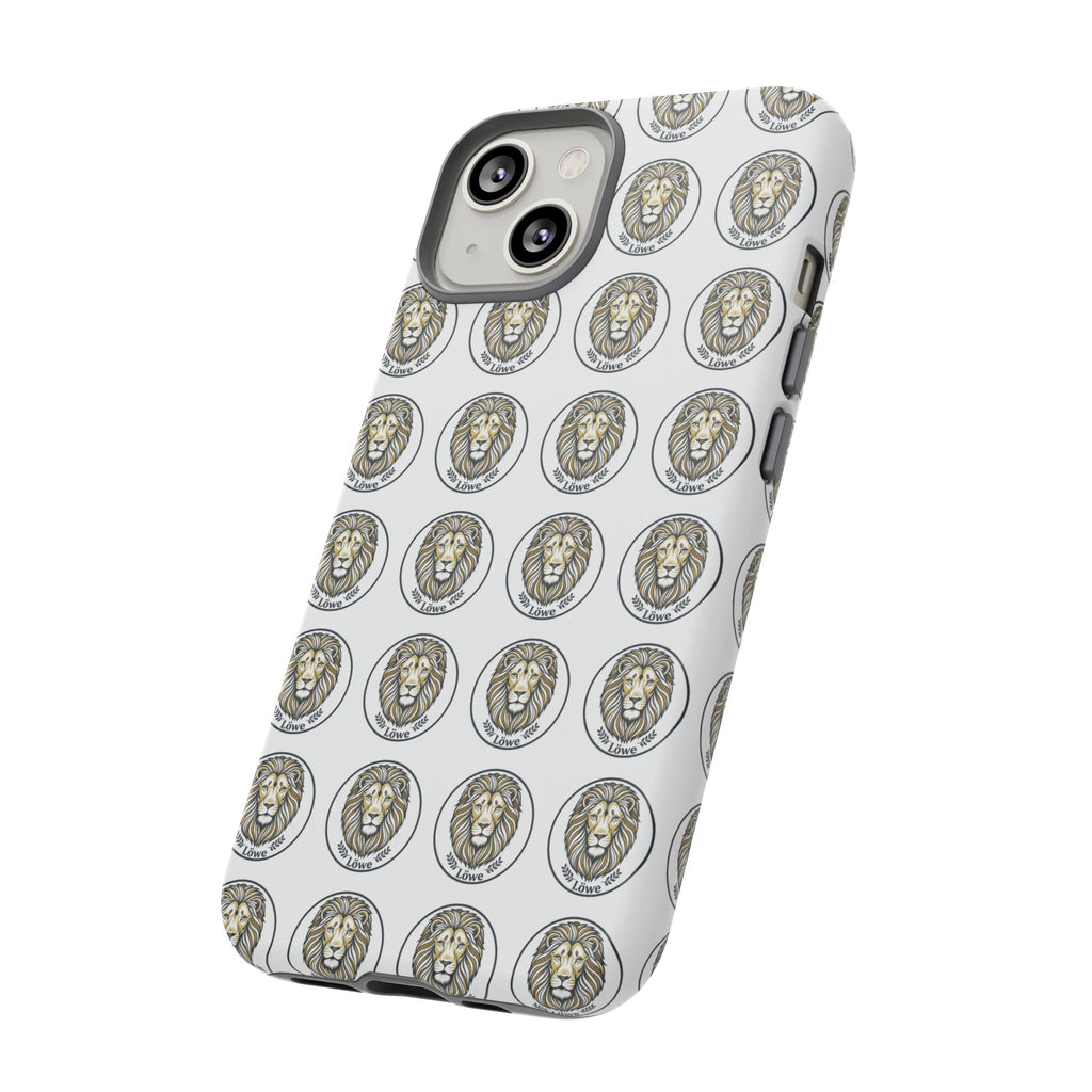 Lion Seal Pattern Phone Case — Protective Tough Case with Vintage Heraldic Design