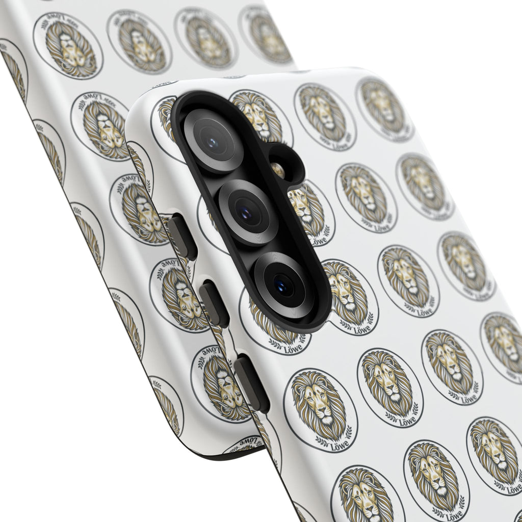 Lion Seal Pattern Phone Case — Protective Tough Case with Vintage Heraldic Design
