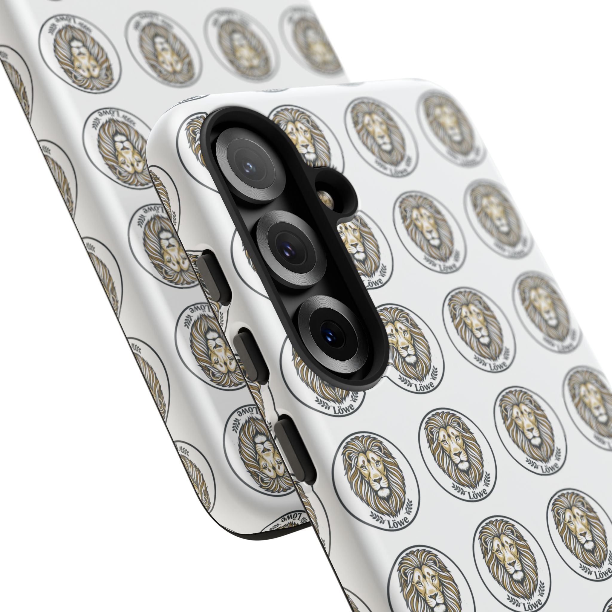 Lion Seal Pattern Phone Case — Protective Tough Case with Vintage Heraldic Design