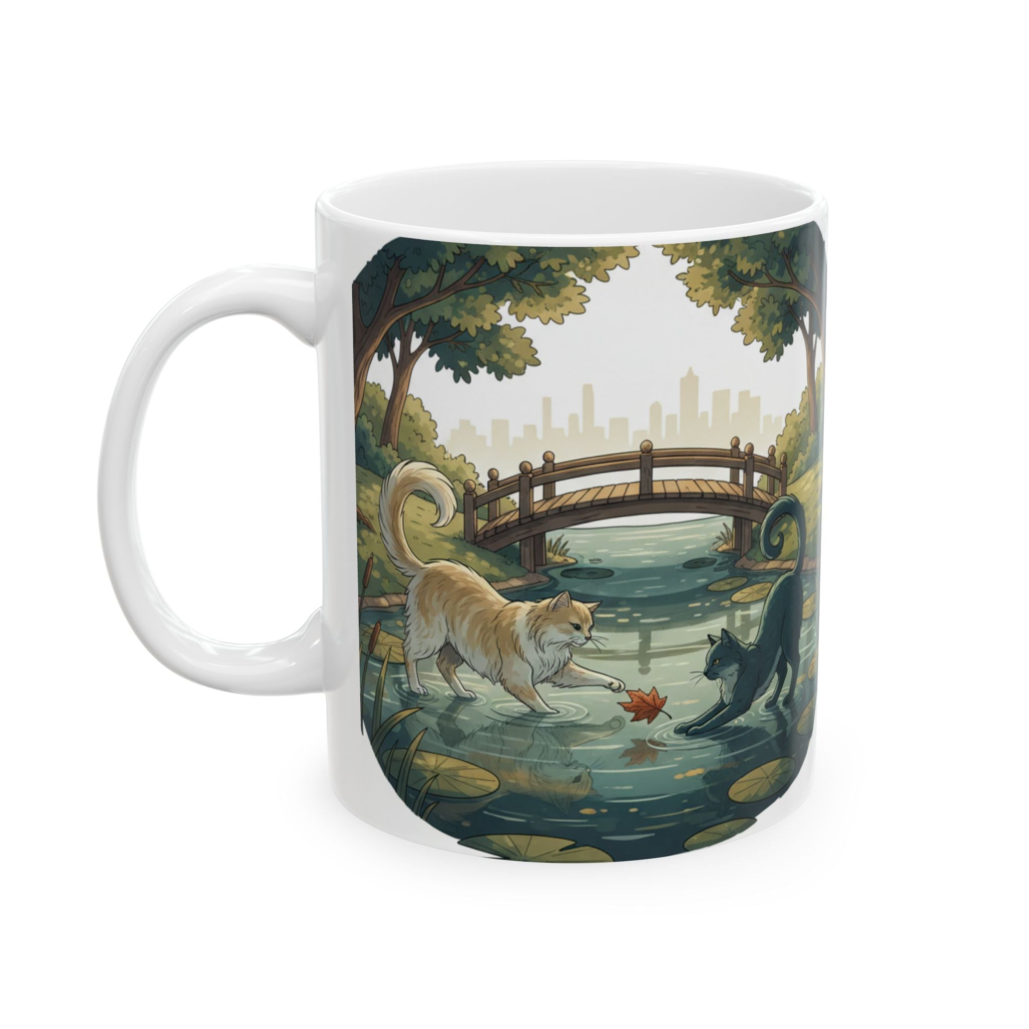 Scenic Cat Park Ceramic Mug — 11oz & 15oz