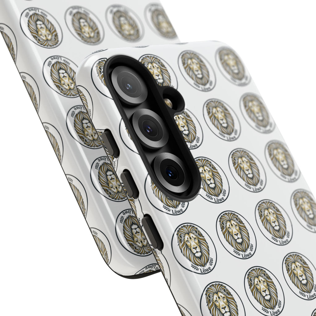 Lion Seal Pattern Phone Case — Protective Tough Case with Vintage Heraldic Design