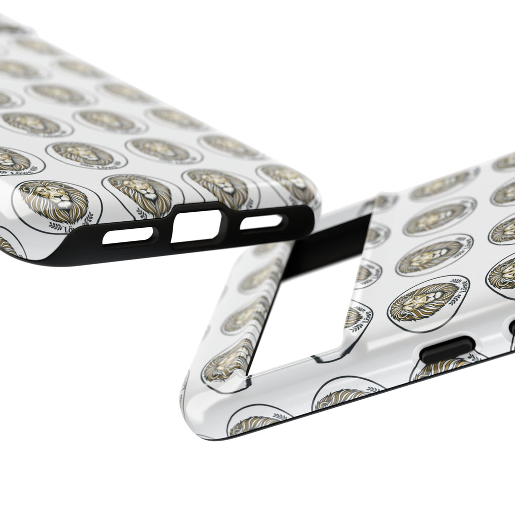 Lion Seal Pattern Phone Case — Protective Tough Case with Vintage Heraldic Design