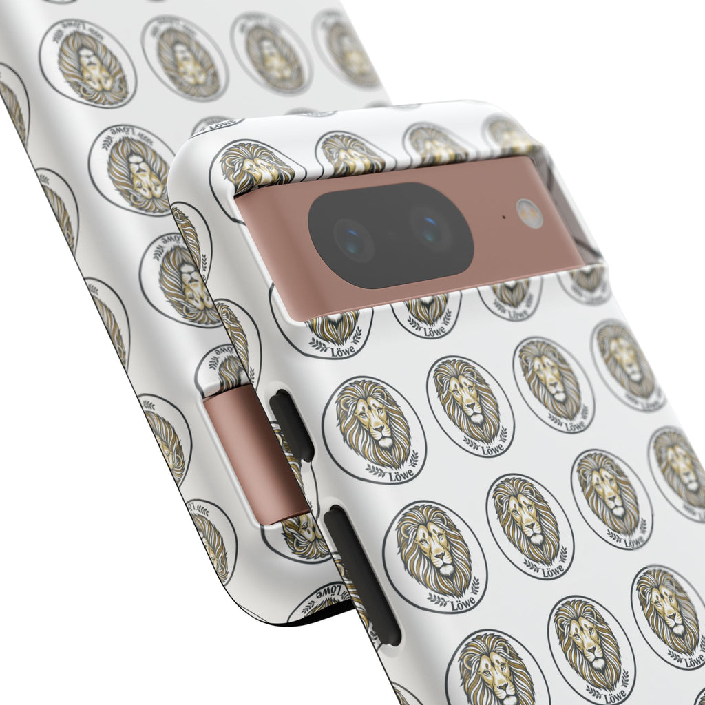 Lion Seal Pattern Phone Case — Protective Tough Case with Vintage Heraldic Design