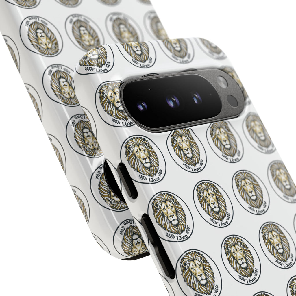 Lion Seal Pattern Phone Case — Protective Tough Case with Vintage Heraldic Design