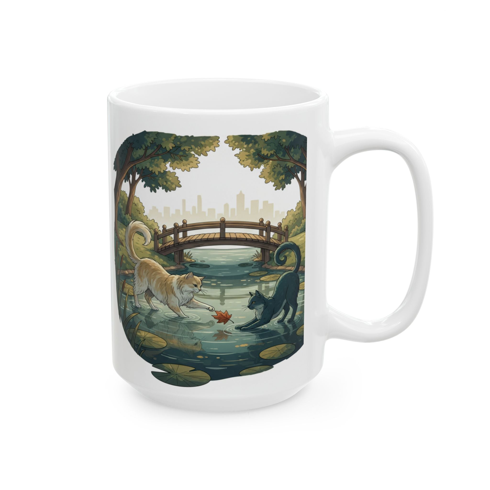 Scenic Cat Park Ceramic Mug — 11oz & 15oz